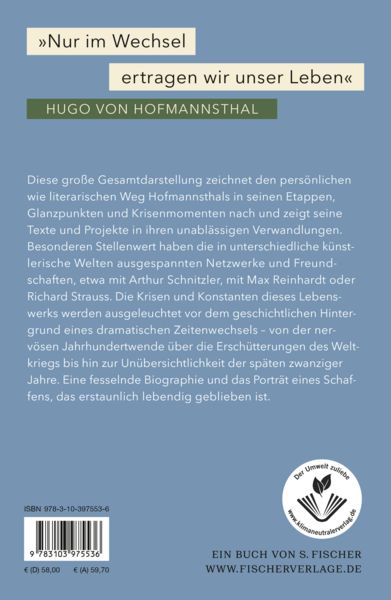 Produktbild: Hugo von Hofmannsthal: Grenzenlose Verwandlung
