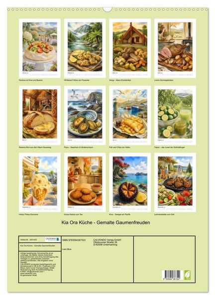 Produktbild: Kia Ora K&uuml;che - Gemalte Gaumenfreuden (Wandkalender 2027 DIN A2 hoch), CALVENDO Monatskalender