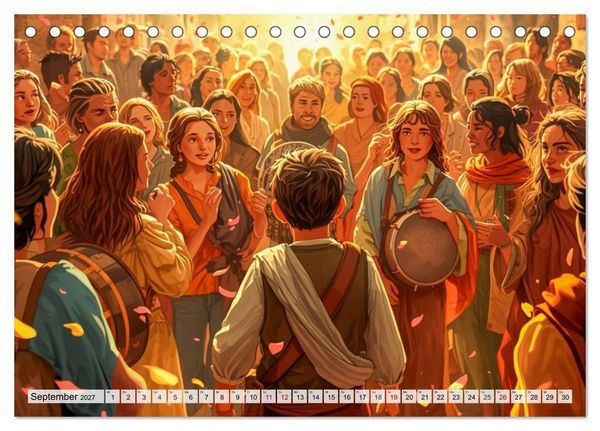 Produktbild: David gegen Goliath &ndash; Mut besiegt St&auml;rke (Tischkalender 2027 DIN A5 quer), CALVENDO Monatskalender
