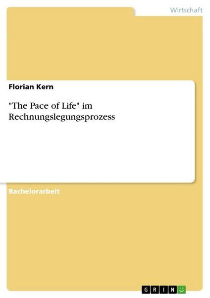 Produktbild: "The Pace of Life" im Rechnungslegungsprozess