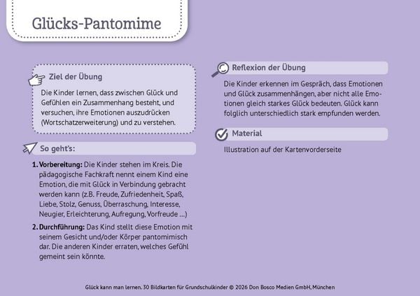 Produktbild: Gl&uuml;ck kann man lernen. 30 Bildkarten f&uuml;r Grundschulkinder