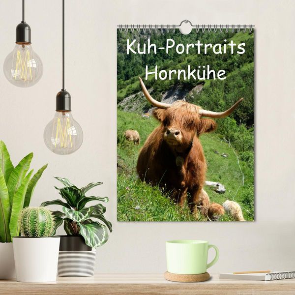 Produktbild: Kuhportraits Hornk&uuml;he (Wandkalender 2026 DIN A4 hoch), CALVENDO Monatskalender