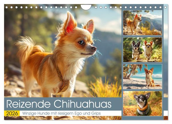 Produktbild: Reizende Chihuahuas. Winzige Hunde mit riesigem Ego und Grips (Wandkalender 2026 DIN A4 quer), CALVENDO Monatskalender