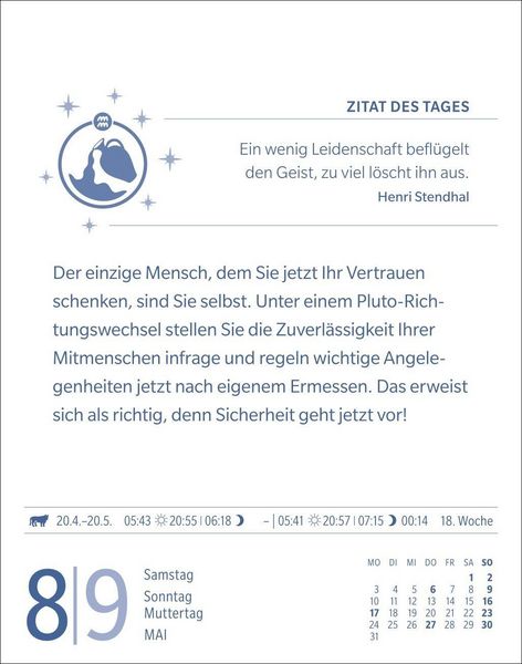 Produktbild: Wassermann Sternzeichenkalender 2027 - Tagesabrei&szlig;kalender - Ihr Horoskop f&uuml;r jeden Tag