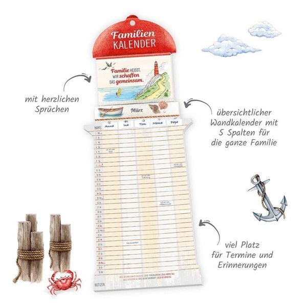 Produktbild: TR&Ouml;TSCH - Formkalender Familienkalender Leuchtturm 2027