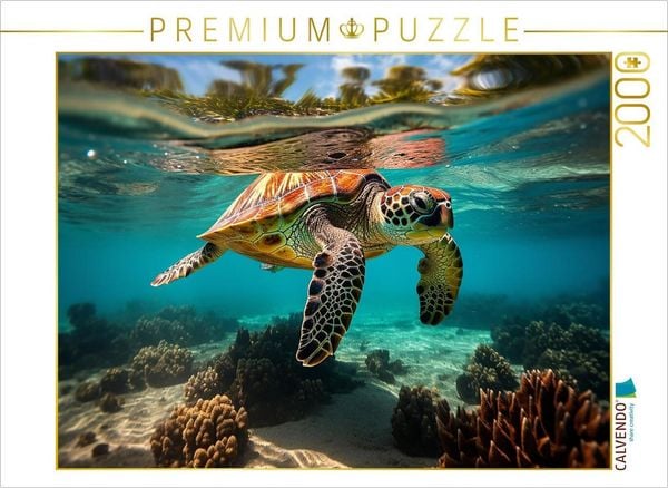 Produktbild: CALVENDO Puzzle Meeresschildkr&ouml;te unter Wasser | 2000 Teile Lege-Gr&ouml;&szlig;e 90x67cm Foto-Puzzle f&uuml;r gl&uuml;ckliche Stunden