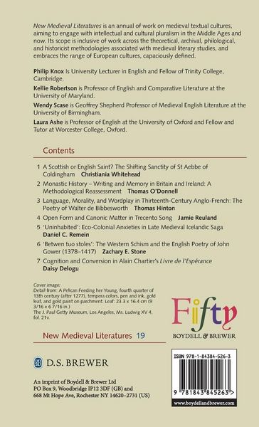 Produktbild: New Medieval Literatures 19