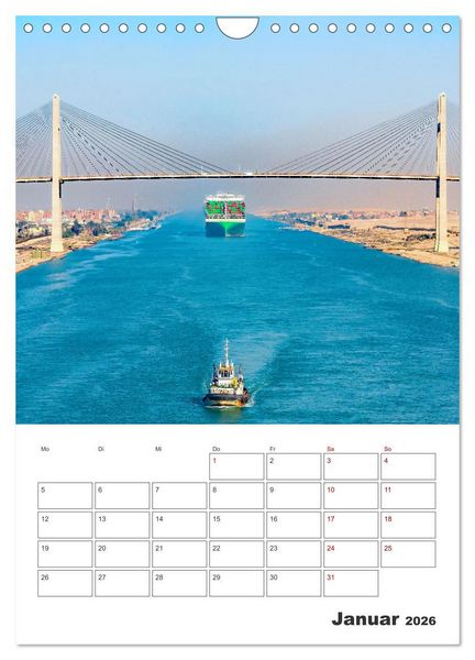 Produktbild: Suezkanal - Urlaubsplaner (Wandkalender 2026 DIN A4 hoch), CALVENDO Monatskalender
