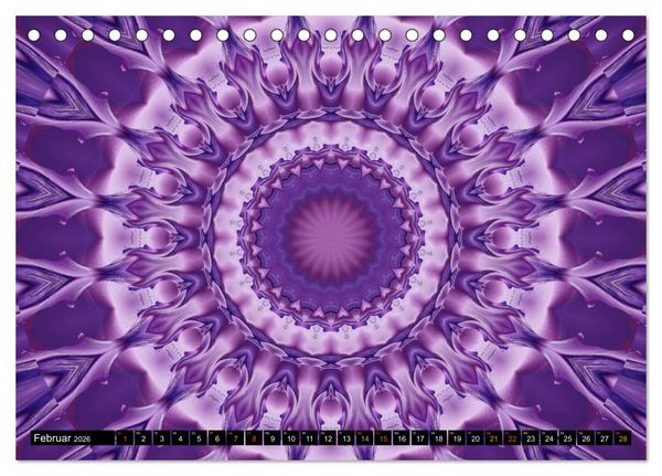 Produktbild: Energie - Mandalas, Spiritualit&auml;t durch die Farbe Lila (Tischkalender 2026 DIN A5 quer), CALVENDO Monatskalender