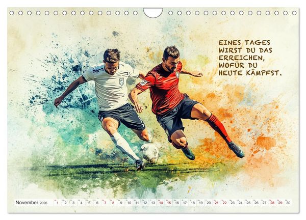 Produktbild: Fu&szlig;ball und Motivation (Wandkalender 2026 DIN A4 quer), CALVENDO Monatskalender