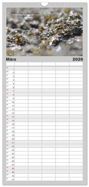Produktbild: Familienplaner 2026 - wundersch&ouml;ne Lichtmomente mit 5 Spalten (Wandkalender, 21 x 45 cm) CALVENDO