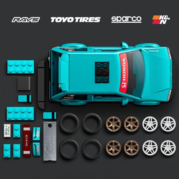 Produktbild: Mattel Brick Shop Hot Wheels Speed Honda 2