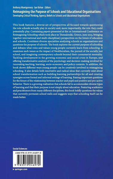 Produktbild: Reimagining the Purpose of Schools and Educational Organisations