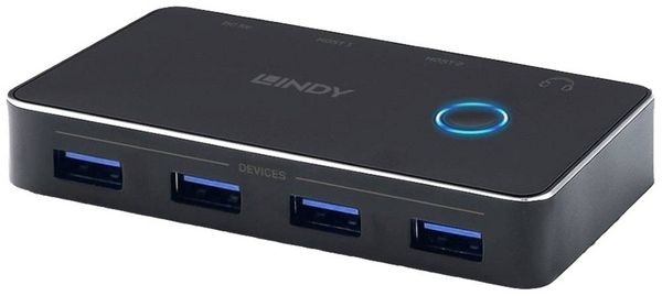 Produktbild: LINDY 4+2 Port USB 3.2 Gen 1-Umschalter (USB 3.0) Schwarz