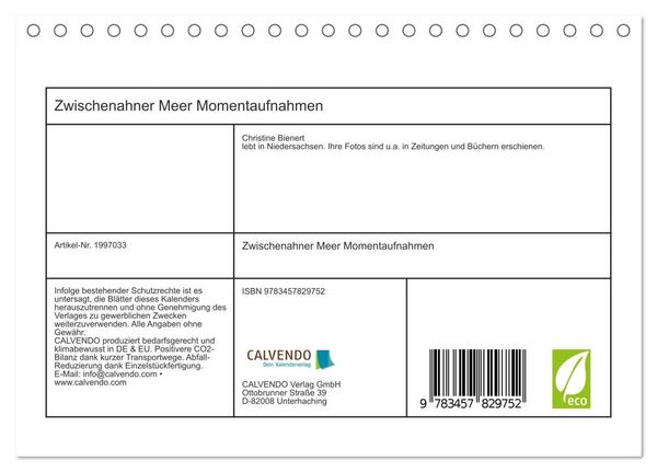 Produktbild: Zwischenahner Meer Momentaufnahmen (Tischkalender 2026 DIN A5 quer), CALVENDO Monatskalender