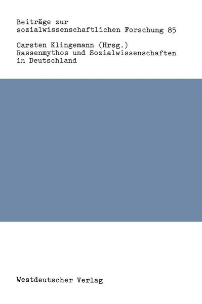 Produktbild: Rassenmythos und Sozialwissenschaften in Deutschland