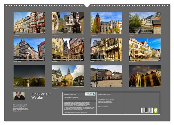 Produktbild: Ein Blick auf Wetzlar (Wandkalender 2026 DIN A2 quer), CALVENDO Monatskalender