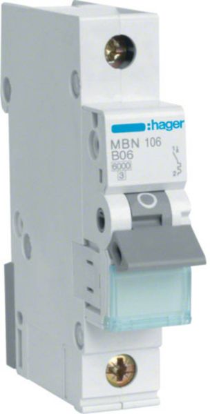 Hager MBN106 MBN106 Leitungsschutzschalter 1phasig 6A 230 V, 400V