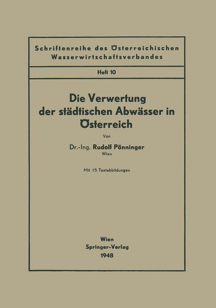 Produktbild: Die Verwertung der st&auml;dtischen Abw&auml;sser in &Ouml;sterreich