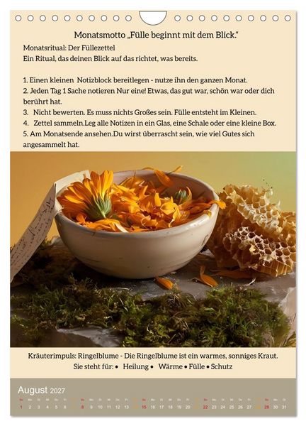 Produktbild: ALLTAGSMAGIE Ein Jahr voller kleiner Rituale (Wandkalender 2027 DIN A4 hoch), CALVENDO Monatskalender