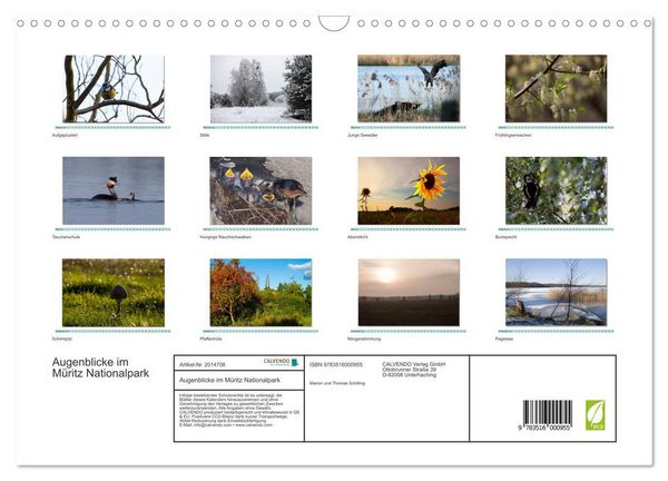 Produktbild: Augenblicke im M&uuml;ritz Nationalpark (Wandkalender 2026 DIN A3 quer), CALVENDO Monatskalender