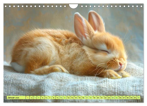 Produktbild: Kaninchen - Liebenswerte Fellb&auml;llchen (Wandkalender 2026 DIN A4 quer), CALVENDO Monatskalender