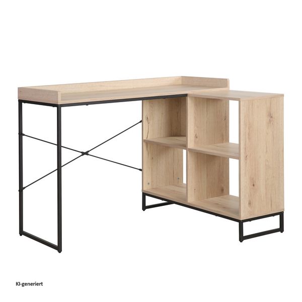Produktbild: HTI-Living Eckschreibtisch mit Regal Cedrik Artisaneiche-Schwarz