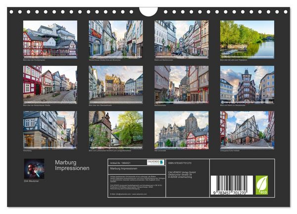 Produktbild: Marburg Impressionen (Wandkalender 2026 DIN A4 quer), CALVENDO Monatskalender