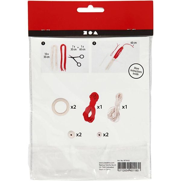 Produktbild: Creativ Company DIY Sets Macram&eacute; Mini Kreativ Set, Weihnachtswichtel aus Makramee, H 14 cm, Kreativ Box