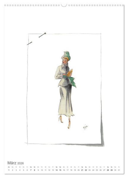 Produktbild: FIGURINEN 2026 - Fashion von 1949 - Originale von Elina Ruffinengo (hochwertiger Premium Wandkalender 2026 DIN A2 hoch), Kunstdruck in Hochglanz