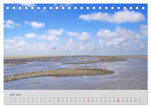 Produktbild: Salzwiesen, Schafe und Watt - Westerhever, ein Naturparadies an der Nordsee (Tischkalender 2026 DIN A5 quer), CALVENDO Monatskalender
