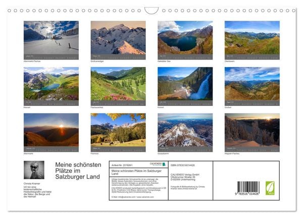 Produktbild: Meine sch&ouml;nsten Pl&auml;tze im Salzburger Land (Wandkalender 2026 DIN A3 quer), CALVENDO Monatskalender