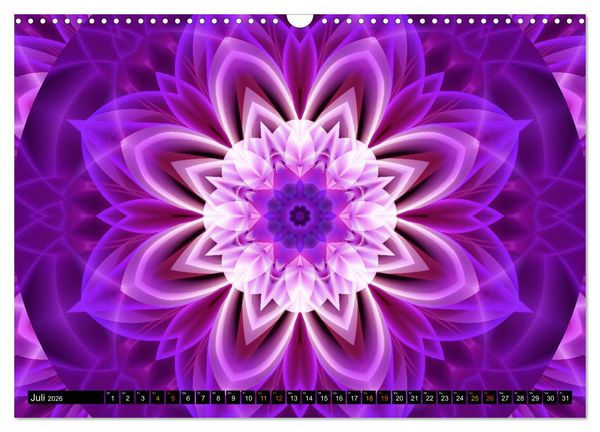 Produktbild: Energie - Mandalas, Spiritualit&auml;t durch die Farbe Lila (Wandkalender 2026 DIN A3 quer), CALVENDO Monatskalender