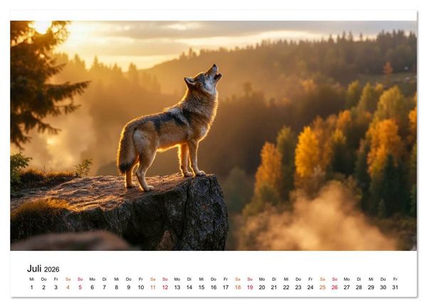 Produktbild: Im Reich der W&ouml;lfe (Wandkalender 2026 DIN A2 quer), CALVENDO Monatskalender