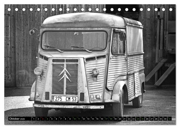 Produktbild: Citro&euml;n HY eine Legende in Schwarzwei&szlig; (Tischkalender 2026 DIN A5 quer), CALVENDO Monatskalender
