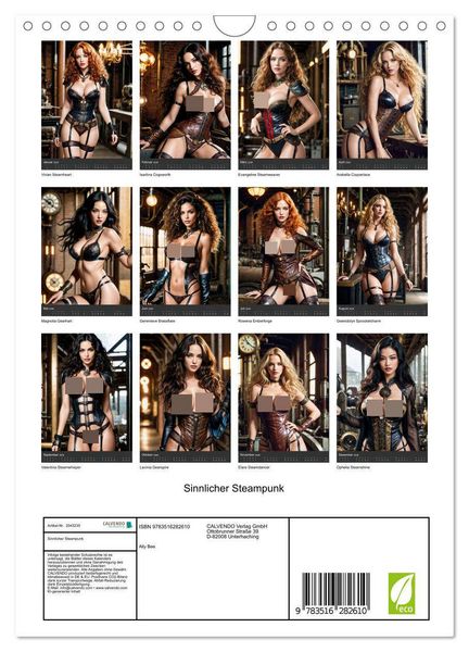 Produktbild: Sinnlicher Steampunk (Wandkalender 2026 DIN A4 hoch), CALVENDO Monatskalender