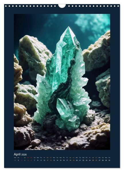 Produktbild: Fantastic Minerals - Mysterious Treasures (Wall Calendar 2026 DIN A3 portrait), CALVENDO 12 Month Wall Calendar