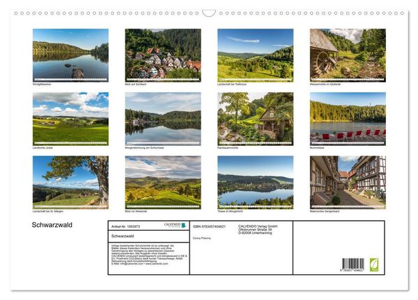 Produktbild: Schwarzwald (Wandkalender 2026 DIN A2 quer), CALVENDO Monatskalender