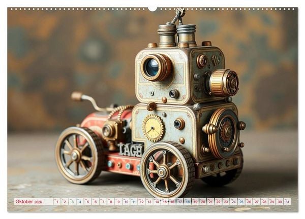 Produktbild: Mechanische Wunderwelten - Ein Jahr mit Steampunk Toys (Wandkalender 2026 DIN A2 quer), CALVENDO Monatskalender