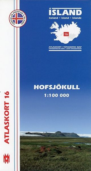 Produktbild: Island Atlaskort 16 Hofsj&ouml;kull 1:100.000