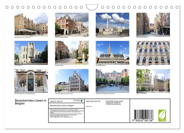 Produktbild: Bezauberndes L&ouml;wen in Belgien (Wandkalender 2026 DIN A4 quer), CALVENDO Monatskalender