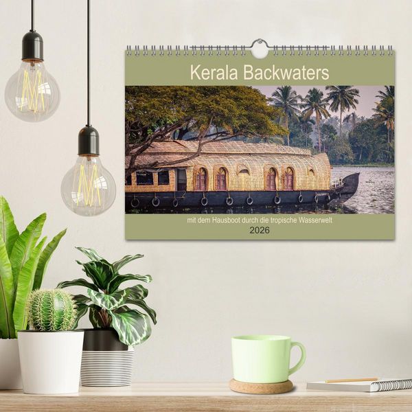 Produktbild: Kerala Backwaters - mit dem Hausboot durch die tropische Wasserwelt (Wandkalender 2026 DIN A4 quer), CALVENDO Monatskalender