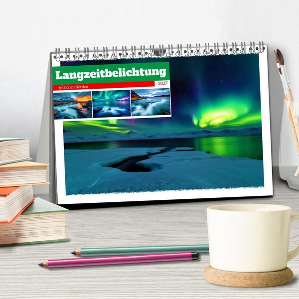 Produktbild: Langzeitbelichtung im hohen Norden (Tischkalender 2027 DIN A5 quer), CALVENDO Monatskalender
