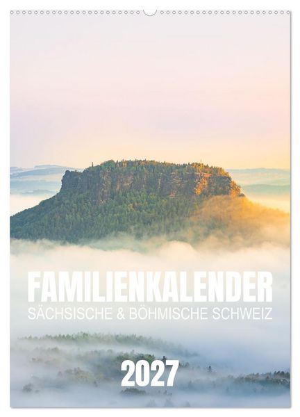 Produktbild: Familienkalender - S&auml;chsische und B&ouml;hmische Schweiz (Wandkalender 2027 DIN A2 hoch), CALVENDO Monatskalender