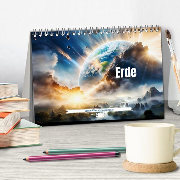 Produktbild: Erde - Blauer &Uuml;berlebensk&uuml;nstler (Tischkalender 2026 DIN A5 quer), CALVENDO Monatskalender