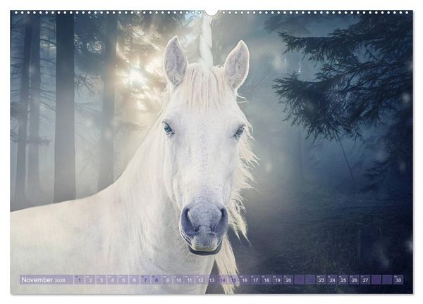 Produktbild: Einhorn Love - Fantasiewelt (hochwertiger Premium Wandkalender 2026 DIN A2 quer), Kunstdruck in Hochglanz