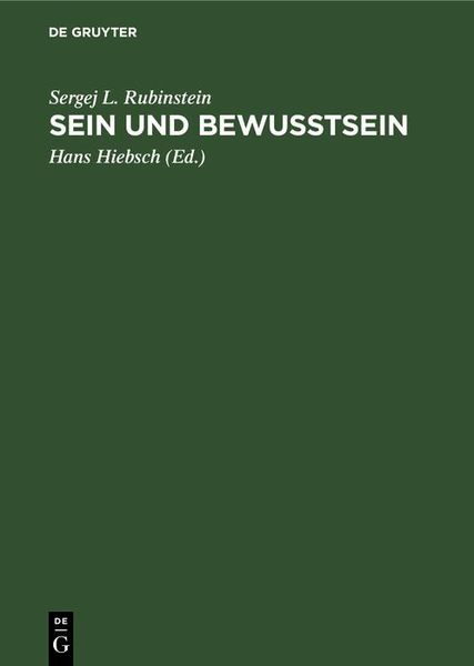 Produktbild: Sein und Bewusstsein