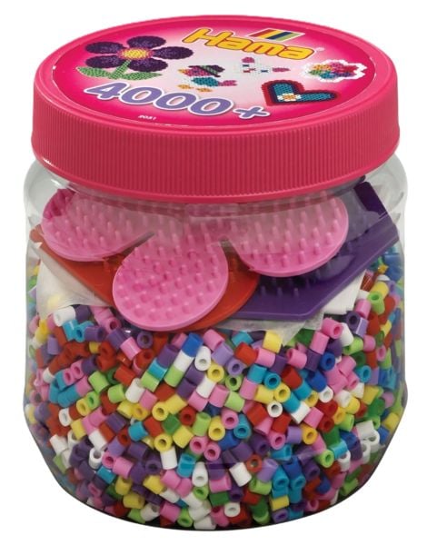 Produktbild: Hama 2051 - Dose, 3 Stiftplatten 223+236+299 mit ca. 4000 B&uuml;gelperlen im Farbmix