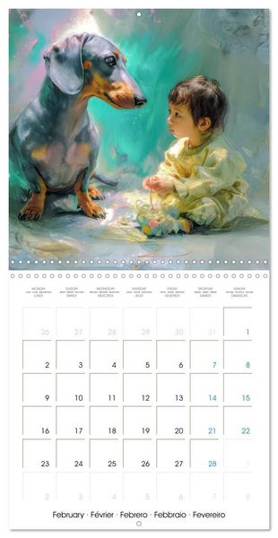 Produktbild: Dachshunds Illustrations - A hunter with humorous nature (Wall Calendar 2026 12 &times; 12 Inch) CALVENDO 12 Month Wall Calendar