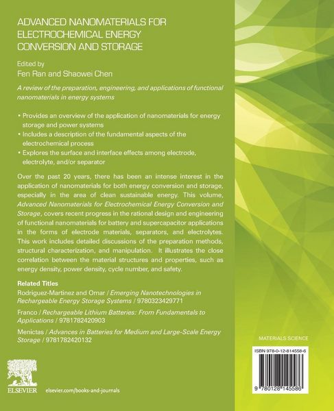 Produktbild: Advanced Nanomaterials for Electrochemical Energy Conversion and Storage